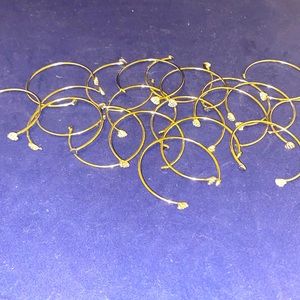 Sterling silver bangle bracelets bling heart